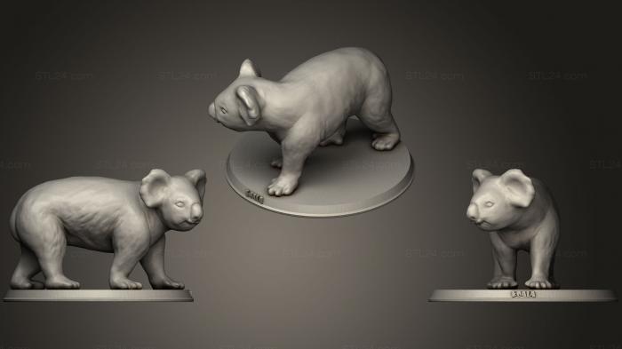 Статуэтки животных (Коала, STKJ_1120) 3D модель для ЧПУ станка
